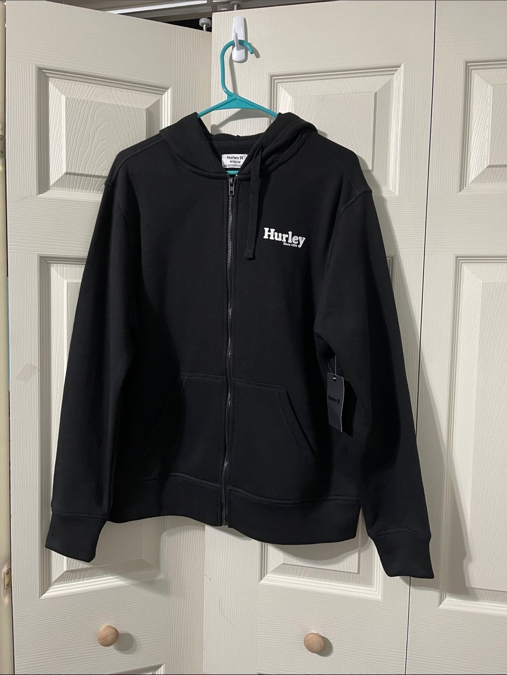 HURLEY men's rise & Jam CVC fleece zip up hoodie Jacket.